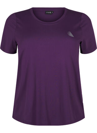 Zizzi Slim fit sport T-shirt met ronde hals, Purple Pennant, Packshot image number 0