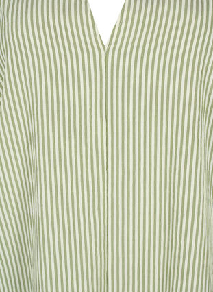 Zizzi Gestreepte jurk met 3/4 mouwen, Green Stripe, Packshot image number 2