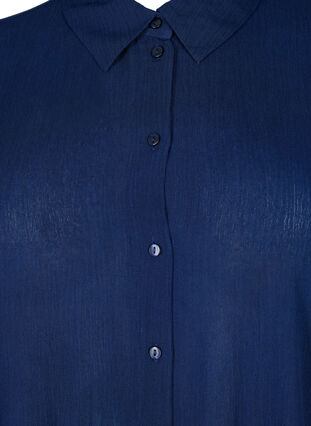 Zizzi Viscose Overhemd met korte mouwen en kraag, Medieval Blue, Packshot image number 2