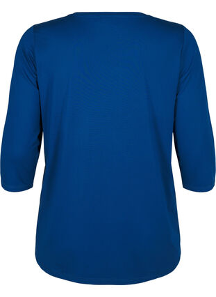 Zizzi Training blouse met 3/4 mouwen, Poseidon, Packshot image number 1