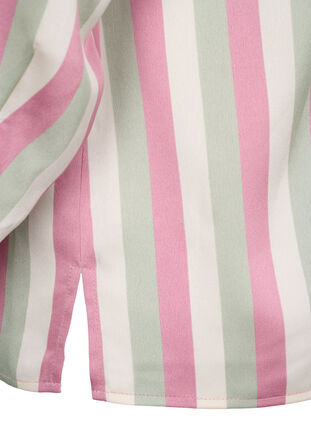 Zizzi Gestreept satijnen overhemd, Rose Stripe, Packshot image number 4