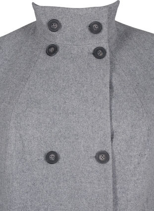 Zizzi Korte trenchcoat met A-lijn, Light Grey Melange, Packshot image number 2