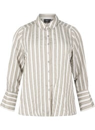 Los T-shirt met strepen, Sand w. Black Stripe