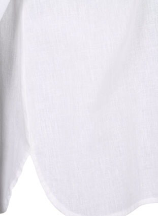 Zizzi Shirtblouse met knoopsluiting van katoen-linnenmix, Bright White, Packshot image number 3