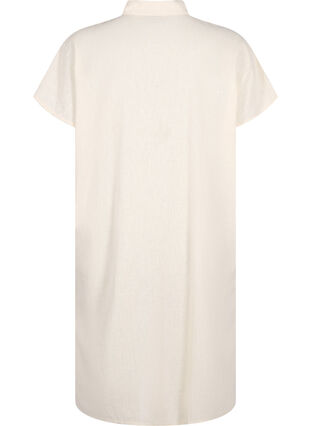 Zizzi Lang shirt van katoenmix met linnen, Sandshell, Packshot image number 1