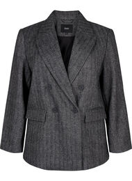 Blazer van wolmix met zakken, Dark Grey Melange, Packshot