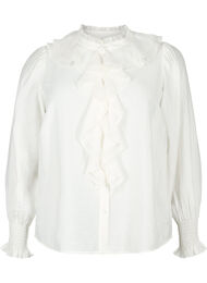 Shirt blouse van viscose met ruches, Snow White