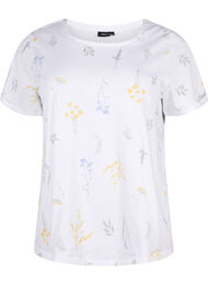 T-shirt van biologisch katoen met bloemenprint, Bright W. AOP