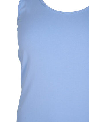 Zizzi Effen gekleurd basic top in katoen, Serenity, Packshot image number 2