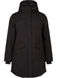 Waterafstotende softshell-jas met gewatteerde voering, Black