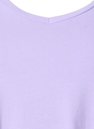 Zizzi Basic t-shirt in effen kleur met katoen, Lavender, Packshot image number 2
