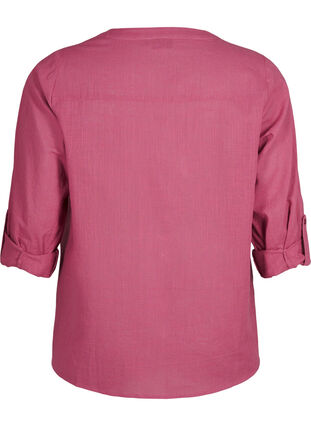 Zizzi Katoenen overhemdblouse met V-hals, Malaga, Packshot image number 1