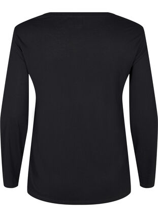 Zizzi Blouse met lange mouwen van wol en viscose, Black, Packshot image number 1