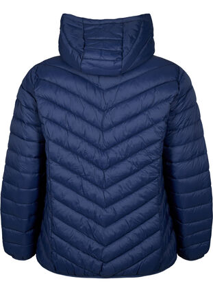 Zizzi Lichtgewicht jas met capuchon, Navy Blazer, Packshot image number 1