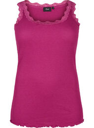 Top with lace trim, Raspberry Radiance