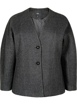 Zizzi Getailleerde blazer, Dark Grey Melange, Packshot image number 0