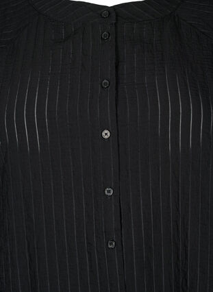 Zizzi Lange viscose shirt met gestreept patroon, Black, Packshot image number 2