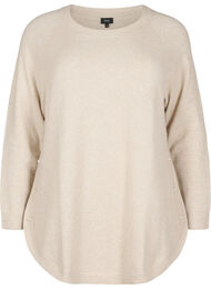 Gebreide blouse met kralen, Pumice Stone Mel.