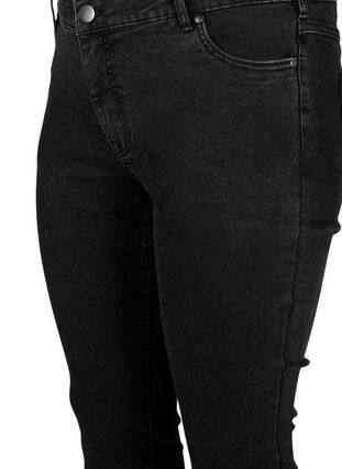 Zizzi Cropped Emily jeans met gerafelde zoom, Dark Grey Denim, Packshot image number 2