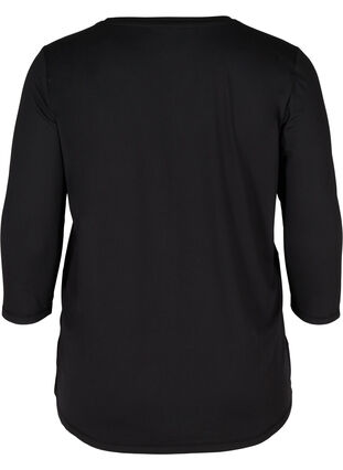 Zizzi Training blouse met 3/4 mouwen, Black, Packshot image number 1