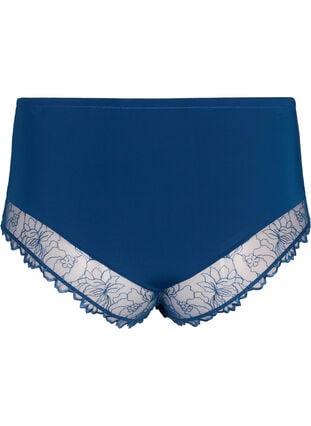 Zizzi Hipsterslipje met kant en normale taille, Blue Opal, Packshot image number 1