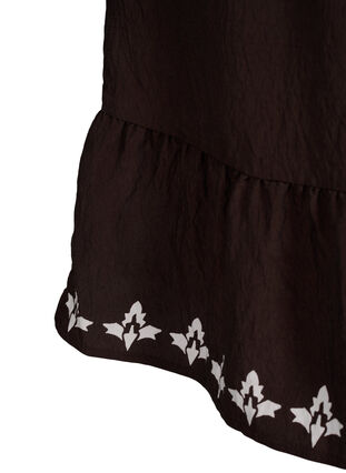 Zizzi Jurk van viscose met lange mouwen en print, Seal Brown, Packshot image number 3