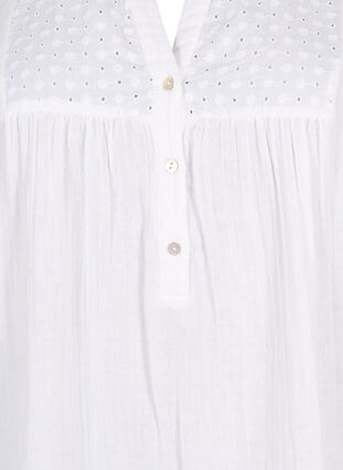 Zizzi Katoenen tuniek met broderie anglaise, Bright White, Packshot image number 2