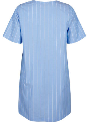 Zizzi Gestreepte jurk van biologisch katoen, Blue Stripe, Packshot image number 1