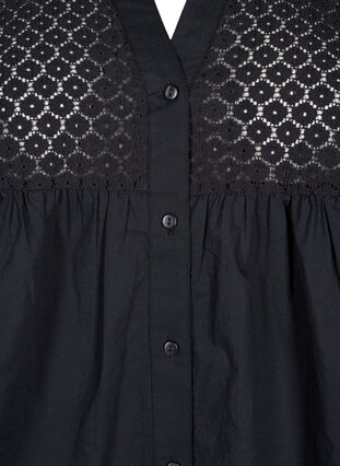 Zizzi FLASH - Shirt met gehaakt detail, Black, Packshot image number 2