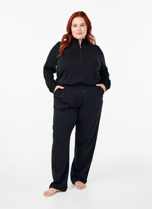 Zizzi Losse trainingsbroek met zakken, Black, Model image number 0