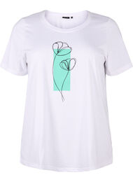 FLASH - T-shirt met motief, Bright White Flower