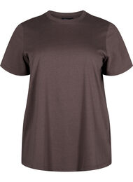 Basic katoenen T-shirt met ronde hals, Chocolate Martini