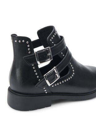 Zizzi Wide fit - Enkellaarsjes met studs, Black, Packshot image number 3