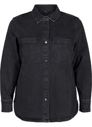 Denim shirt met knopen en borstzakken, Dark Grey Denim