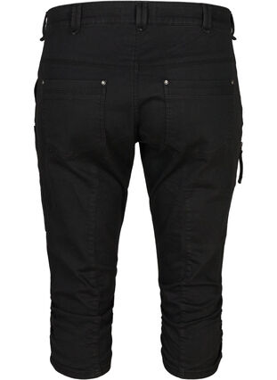 Zizzi Slim fit capri jeans met zakken, Black, Packshot image number 1