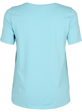 Zizzi Basic t-shirt in effen kleur met katoen, Reef Waters, Packshot image number 1