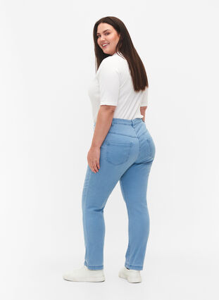Zizzi Slim fit Emily jeans met normale taille, Ex Lt Blue, Model image number 1
