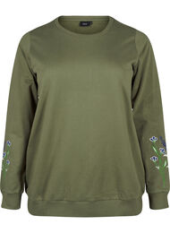 Sweatshirt met geborduurde bloemen, D. L. Green W. emb.