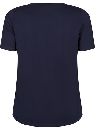 Zizzi FLASH - T-short met motief, Navy B. Silver Faith, Packshot image number 1