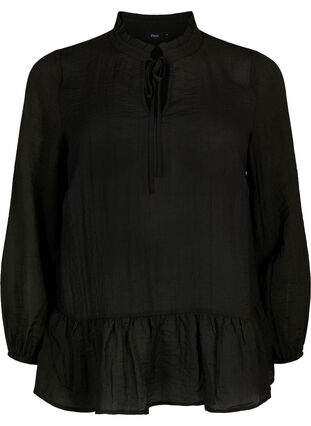 Zizzi Viscose blouse met peplum, Black, Packshot image number 0