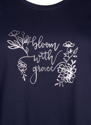 Zizzi FLASH - T-shirt met motief, Navy Blazer Bloom, Packshot image number 2