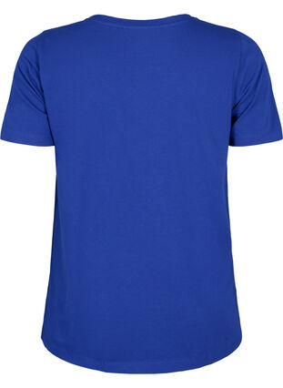 Zizzi Effen basic T-shirt van katoen, Sodalite Blue, Packshot image number 1