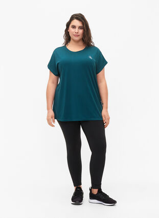 Zizzi Trainings T-shirt met korte mouwen, Deep Teal, Model image number 2