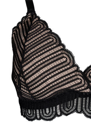 Zizzi Bralette met kant en zachte vulling, Black, Packshot image number 2