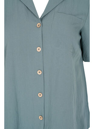 Zizzi Overhemd van viscose met korte mouwen, Balsam Green, Packshot image number 2