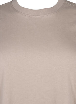Zizzi Basic katoenen T-shirt met ronde hals, Silver Mink, Packshot image number 2
