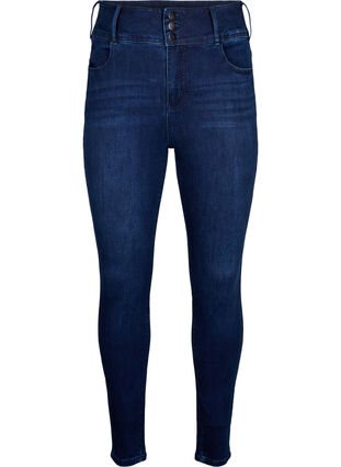 Zizzi Super slanke Bea jeans met extra hoge taille, Dark Blue, Packshot image number 0