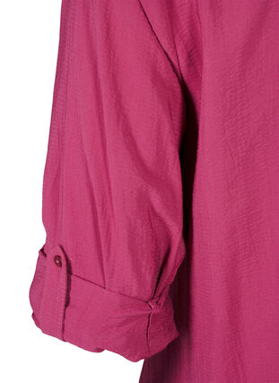 Zizzi Viscose overhemd blouse met driekwart mouwen., Malaga, Packshot image number 3