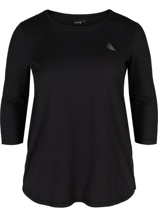 Zizzi Training blouse met 3/4 mouwen, Black, Packshot image number 0