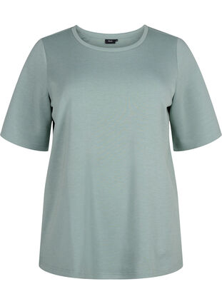 Zizzi T-shirt in modalmix, Chinois Green, Packshot image number 0